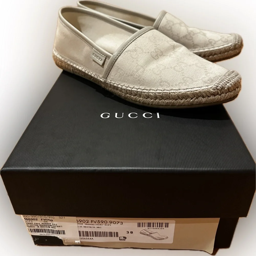 GUCCI Auth Espadrilles Beige Like New sz8